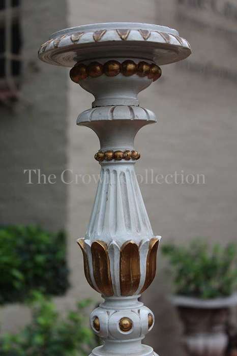 Painted Wood & Gilt Candlestick
