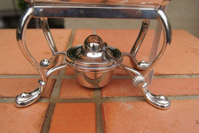 A 20TH Century Silver-Plate Kettle on Stand with Burner