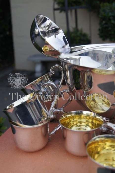 Sheridan Silver Plated Punch Bowl, 12 Cups & Ladle