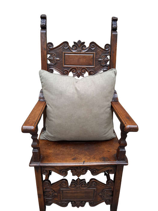 An English Khaki Linen Cushion