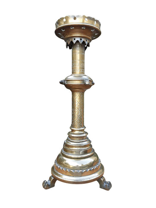 19th Century Brass Pricket Alter Candle Holder