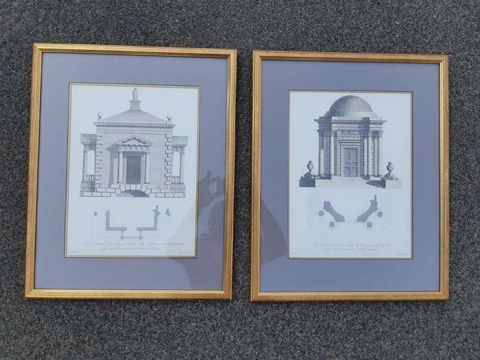 A Set Of Three (3) Neoclassical Architectural Studies ( Photolithograph)