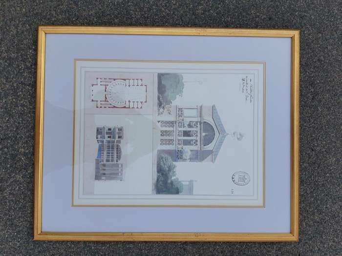 A Set Of Three (3) Neoclassical Architectural Studies ( Photolithograph)