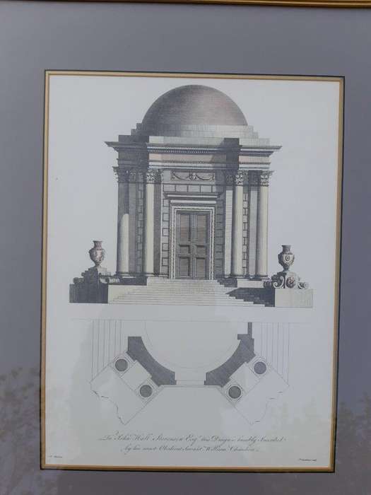 A Set Of Three (3) Neoclassical Architectural Studies ( Photolithograph)