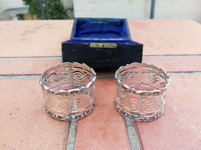 A Pair of Silver Birmingham 1903, Serviette Rings Boxed