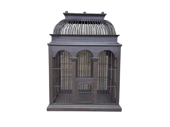An Antique/Vintage Wooden Birdcage ND