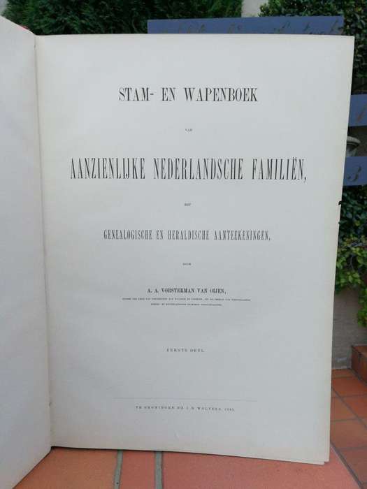 A Set Of Late 19th Century Circa 1885/1890 Extra-Large Size Decorative Books Entitled Stam En Wap...