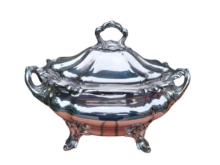 An Electroplate Tureen On Feet