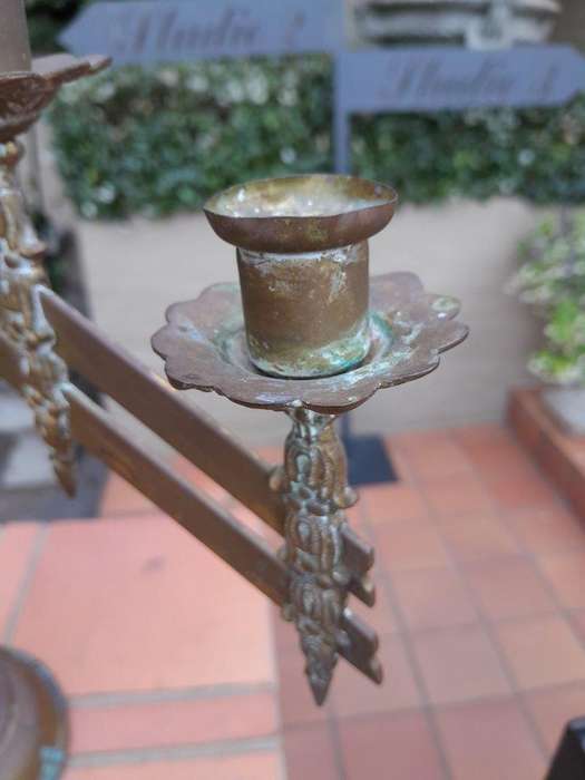 An Antique 20th Century Brass Seven Light Alter Candelabra