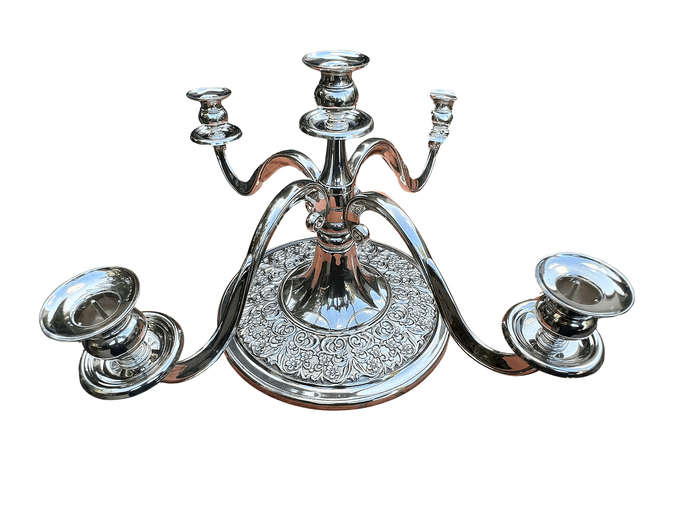 A Late 20th Century Silver Plate Candelabra