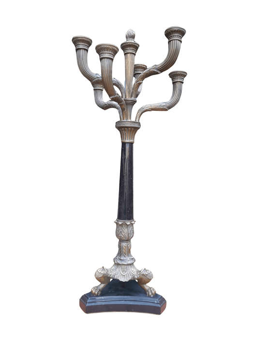 A 19th Century French Bronze And Granite Candelabra