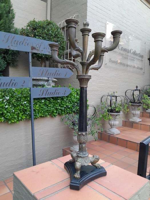 A 19th Century French Bronze And Granite Candelabra
