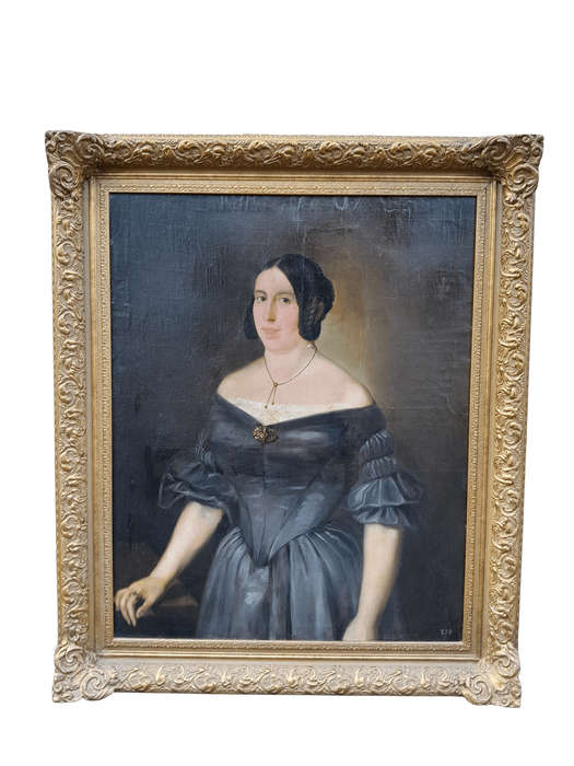 An Antique 17th Century European Oil On Canvas In Ornately Gilt Frame. Signed 238