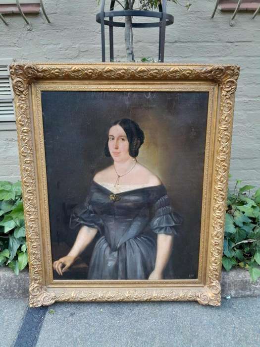 An Antique 17th Century European Oil On Canvas In Ornately Gilt Frame. Signed 238