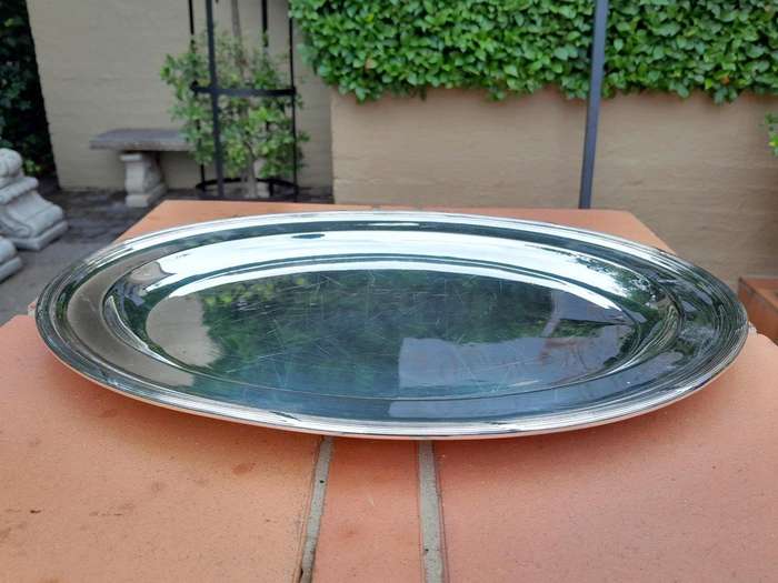 A 20th Century Silver Plated Food Dome on Platter by Mappin and Webb