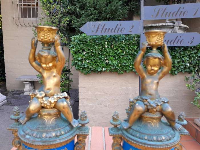 A 20th Century French Porcelain Cock Garniture Set (Three Piece)