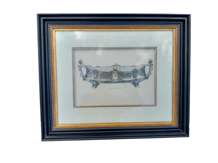 A 19th Century Jardinière Louis XVI Etching in A Black & Gold Frame