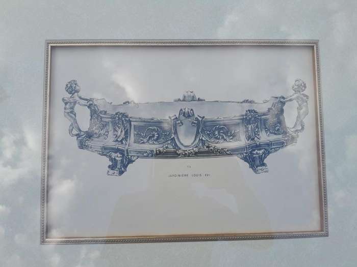 A 19th Century Jardinière Louis XVI Etching in A Black & Gold Frame