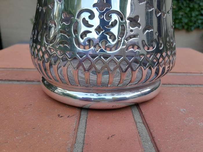 A20th Century Silver- Plate Wine Coaster on A Wooden Base