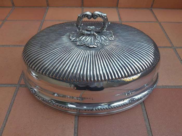 An Antique Near Pair of Two Sheffield EPNS Food Domes 