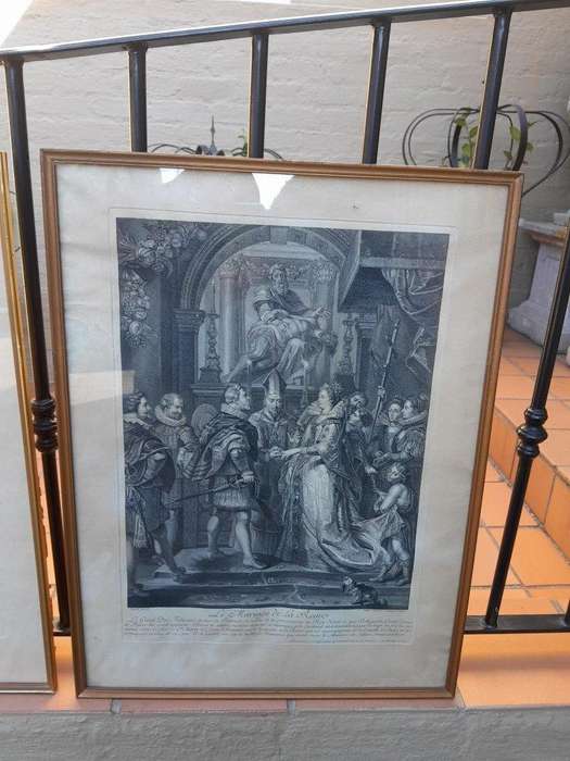 A Antique French Set Of Three Engravings Signed On The Plates