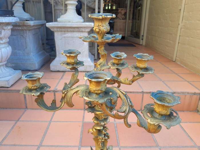 A 19TH Century French Ormolu Gilt Rococo Style Candelabra