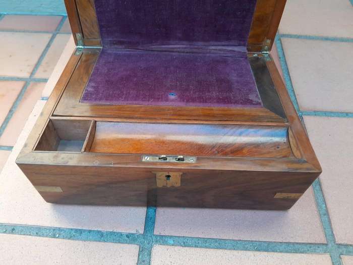 An Antique Victorian Mahogany Writing Slope With Brass Fittings