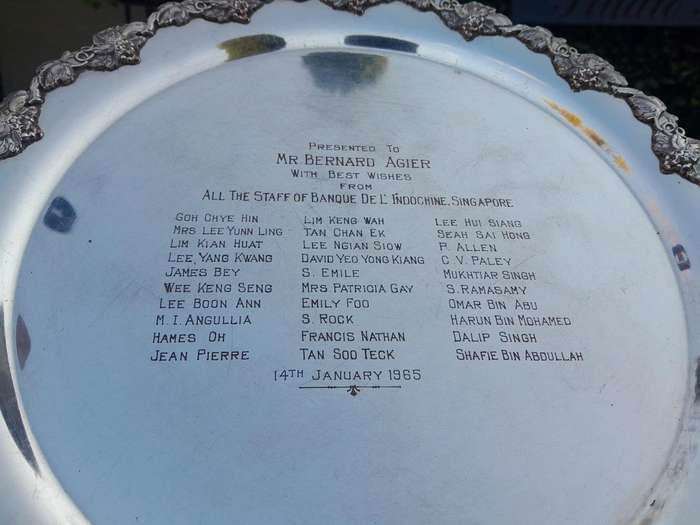 A 20th Century Silver Plated Salvor With Engravings