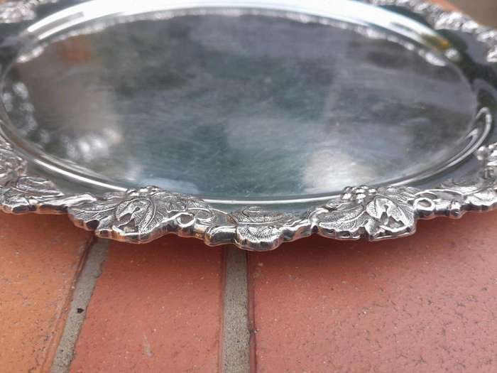 A 20th Century Silver Plated Salvor With Engravings