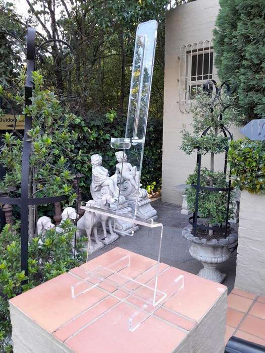 A Perspex Table Easels ND