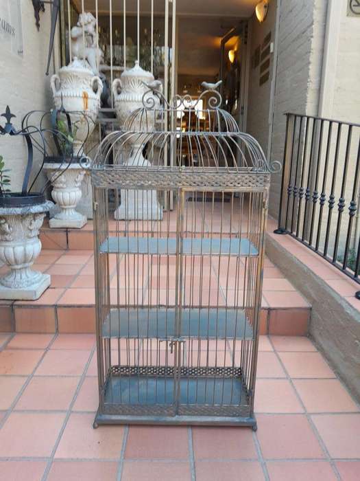 A 20th Century Large Gold Bird Cage On Feet