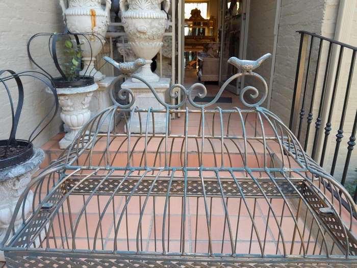 A 20th Century Large Gold Bird Cage On Feet