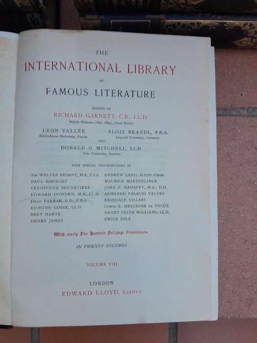 An Antique Collection of Twenty Books The International Library of Famous Literature