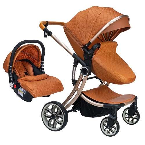 3 in 1 Luxury Baby Stroller Egg Shell