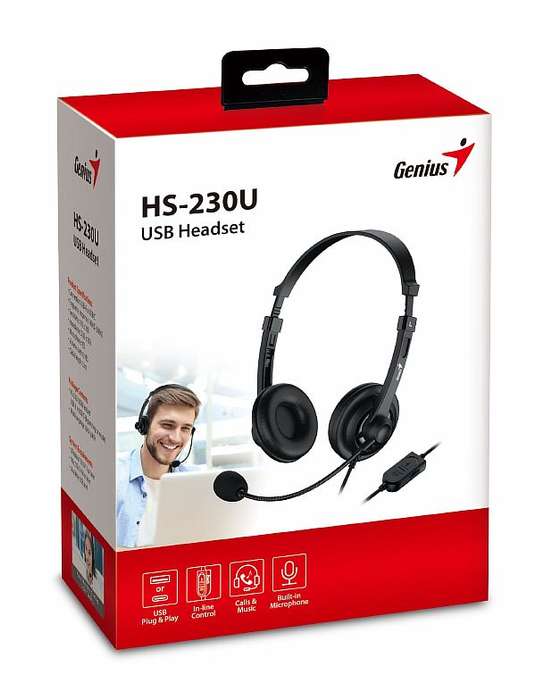 GENIUS HEADSET HS-230U USB HEADBAND