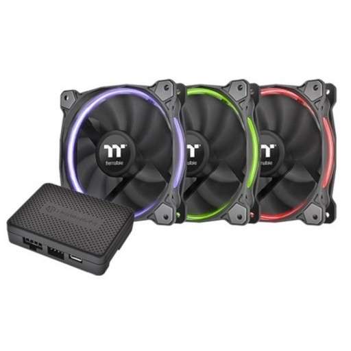 TT FAN, RIING 12 LED RADIATOR 3PK RGB PR