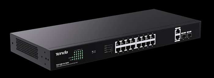 TENDA SWITCH, ETHERNET16-PORT POE 150W