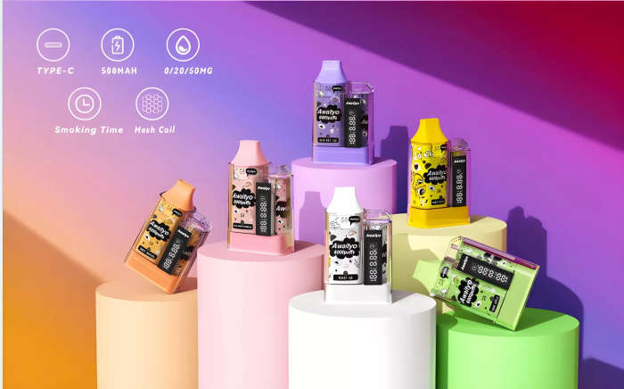 Awaityo Pod Device for 6000 Puffs Disposable Vape Refill | 500 mAh Battery | USB C Rechargeable