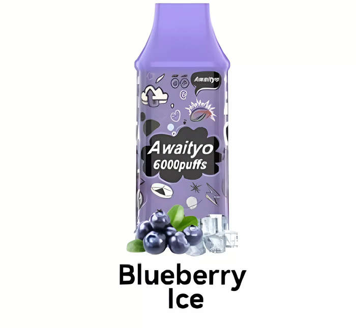 Awaityo Disposable Vape Refill | 6000 Puffs 50mg Nic | 12ml Tank | Blueberry Ice