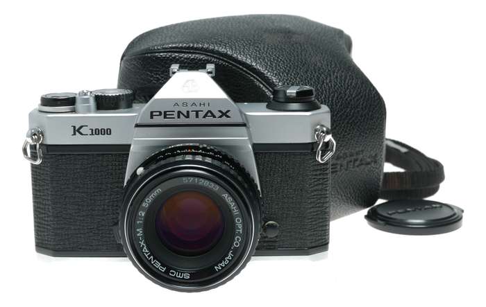 Asahi Pentax K1000 35mm Film SLR Camera SMC 1:2 50mm Lens Pouch