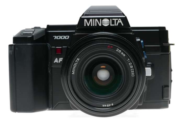 Minolta 7000 AF Black film camera 28mm 1:2.8 lens 2.8/28mm