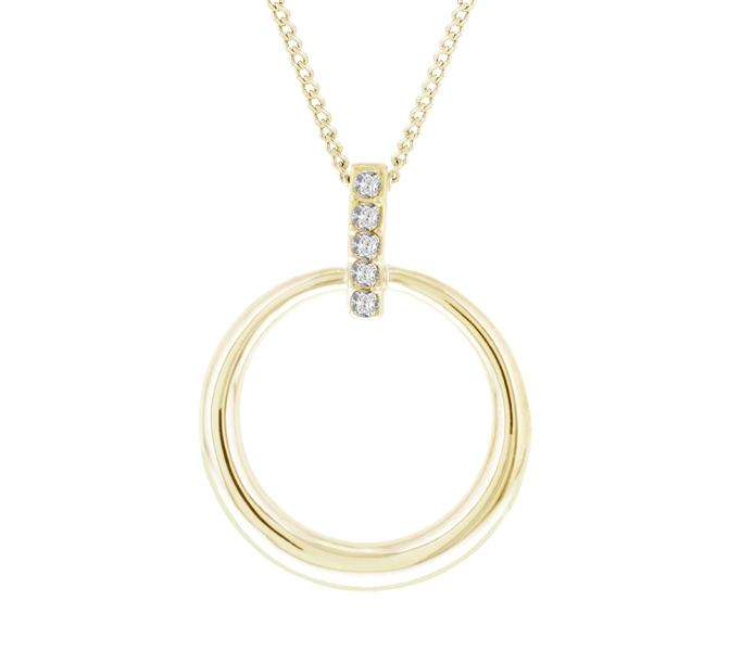 Retail: R1850.00 LONDON JEWELLERS Horizon Pendant + Chain 14K Gold Plating Crystals from Swarovski