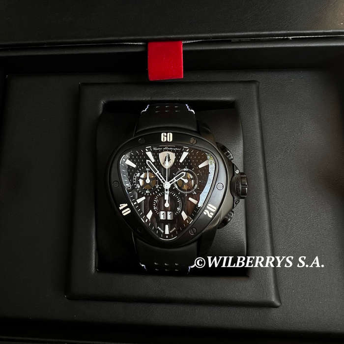 rrp R35,000.00 Tonino Lamborghini Men`s SPYDER BLACK/WHITE Chrono Watch NEW 100% GENUINE