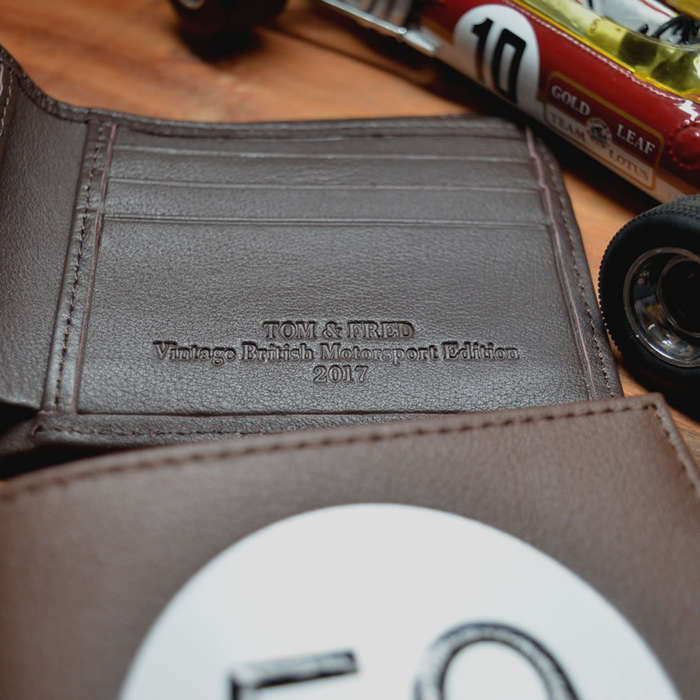 TOM & FRED London® Premium Genuine Leather British Racing Number 59 Tribute Wallet MIDNIGHT BLUE