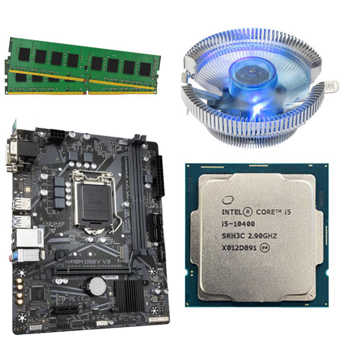 i5-10th CPU, 8GB RAM, Blue LED CPU FAN, H410M Motherboard Combo