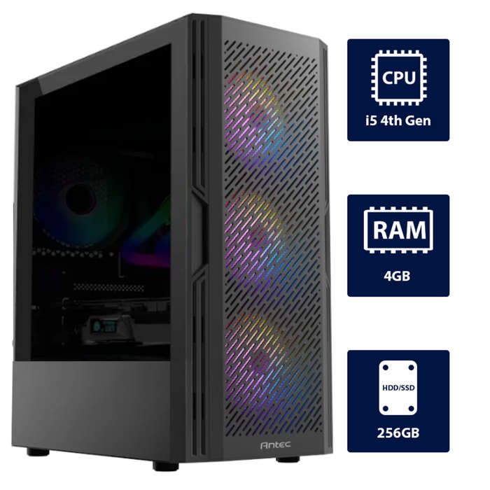 i5 4th, 4GB RAM, 256GB SSD Antec AX20 Desktop Tower
