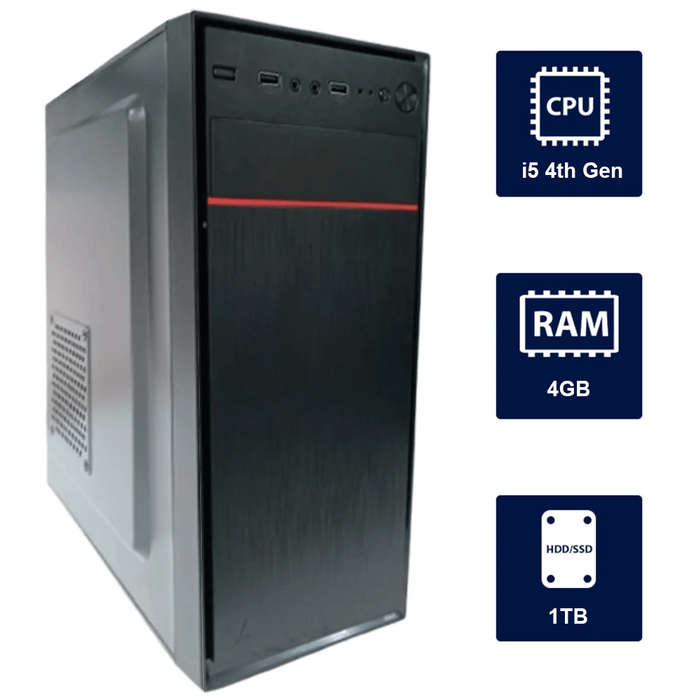 i5 4th, 8GB RAM, 1TB HDD Standard Case Desktop Tower