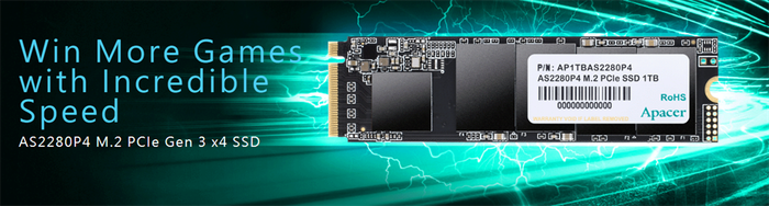 Apacer AS2280P4 256GB M.2 PCIe Gen3 NVMe SSD