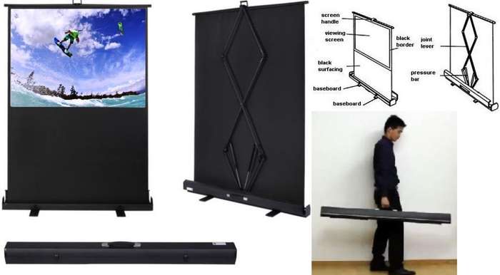 Esquire Scena Pull Up Projector Screen 120 X 68
