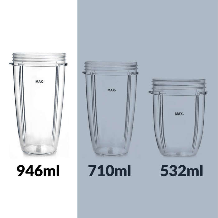 Replacement Nutribullet Cup - 945ml - with Flip Top To-Go Lid x 2